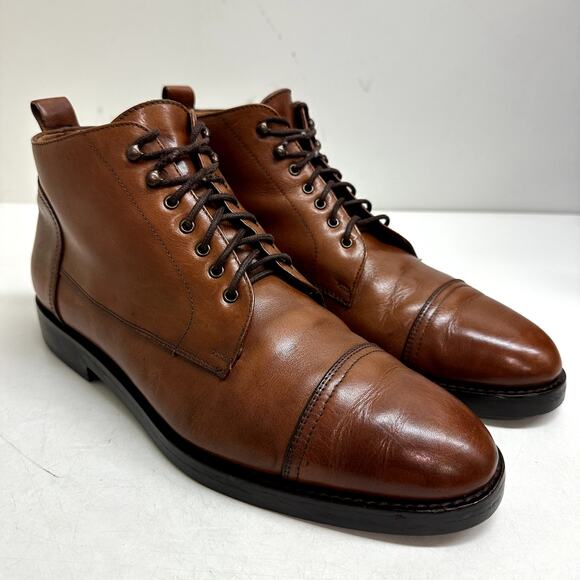 VERY GOOD Crockett & Jones x Polo Ralph Lauren Cap Toe Boot Made in England 10.5 - Picture 1 of 12